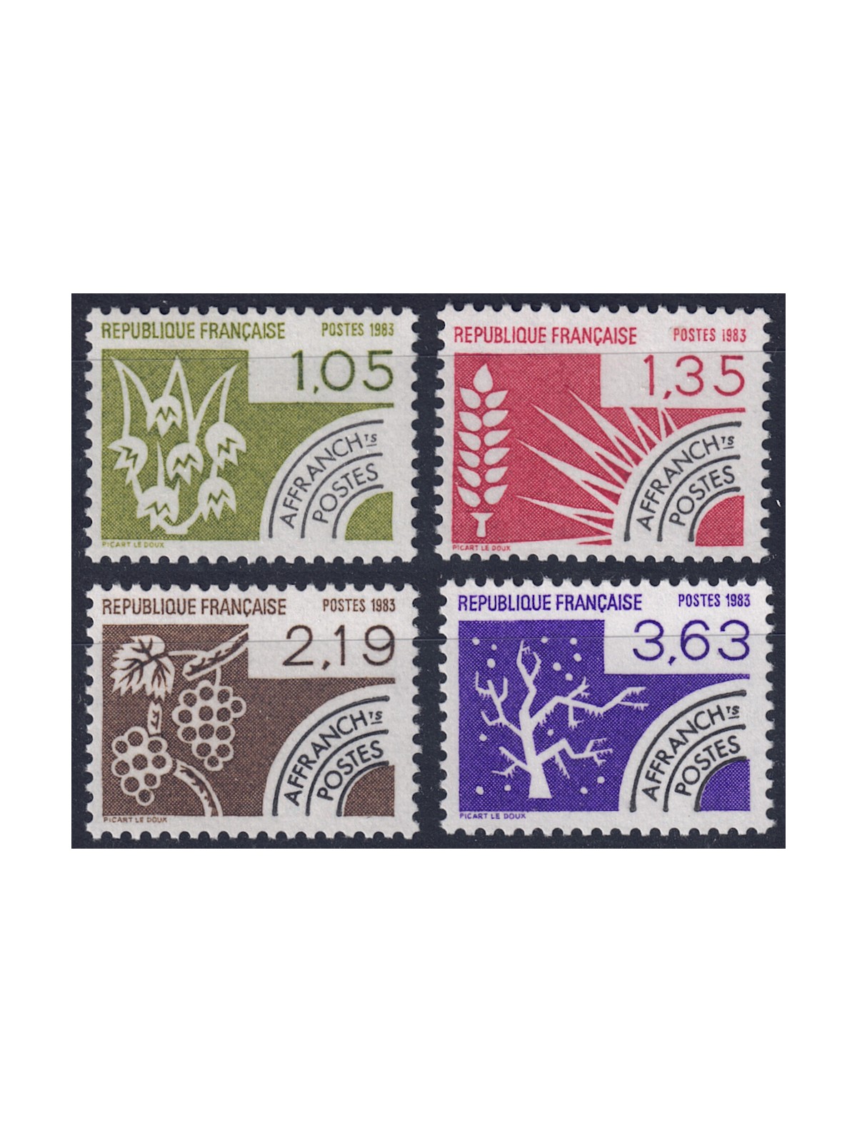 FRANCE 1983 Pre-Cancelled (The Four Seasons) 4v MNH**