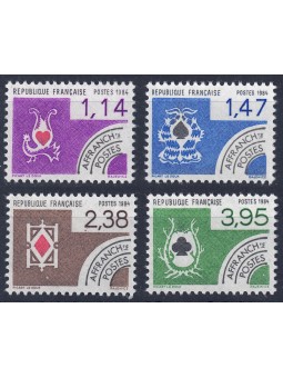 FRANCIA 1984 Preannullati (Il Gioco delle Carte) 4v MNH**