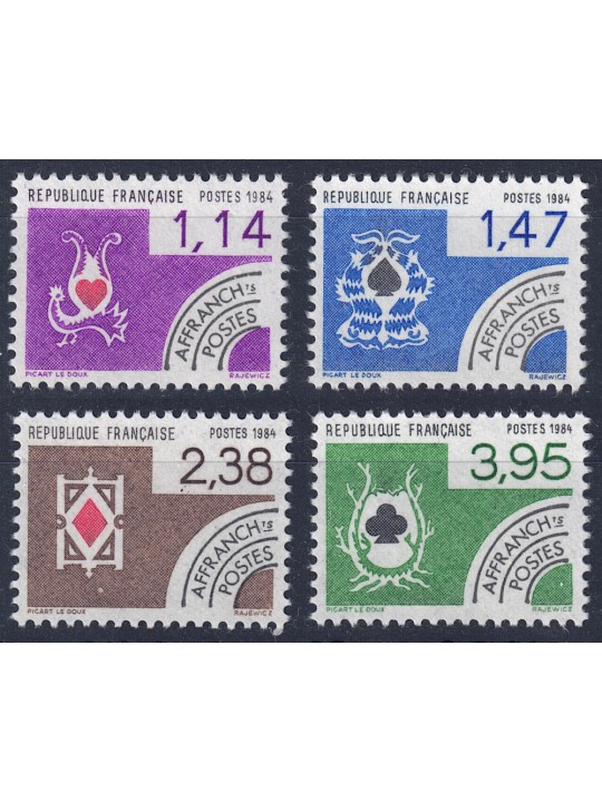 FRANCE 1984 Pre-Cancelled (The Card Game) 4v MNH**