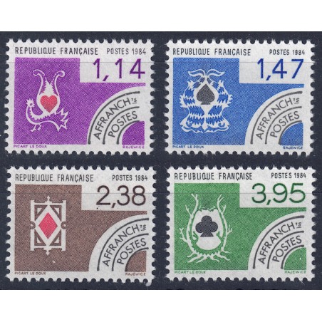 FRANCIA 1984 Preannullati (Il Gioco delle Carte) 4v MNH**