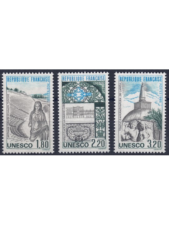 FRANCE 1985 Official Stamps (UNESCO) 3v MNH**