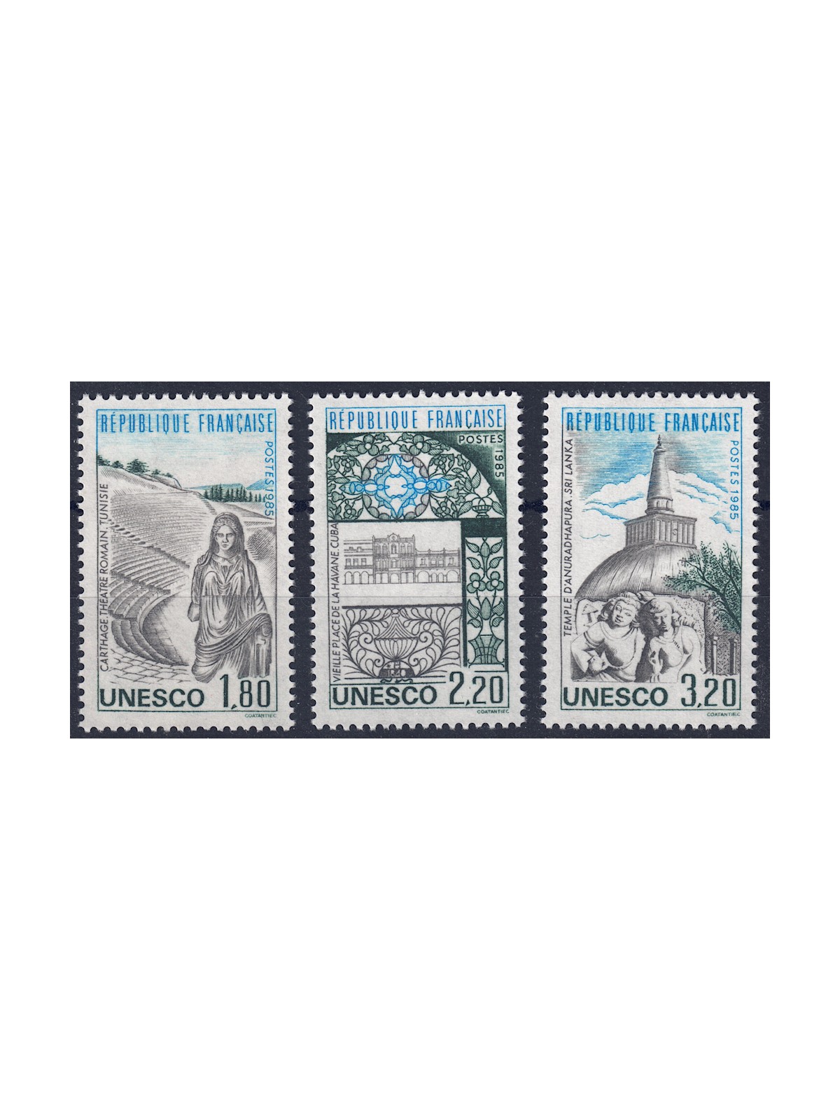 FRANCIA 1985 Francobolli di Servizio (UNESCO) 3v MNH**