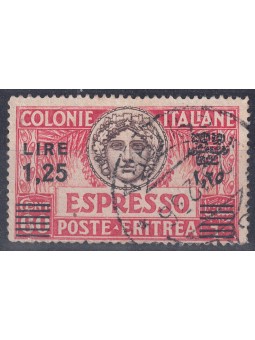 ERITREA 1936 Espresso 1,25 su 60c soprast. in nero us