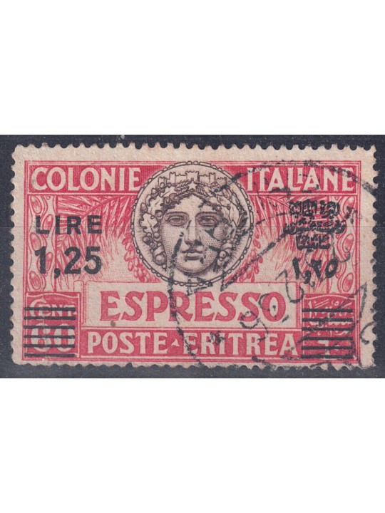 ERITREA 1936 Espresso 1,25 su 60c soprast. in nero us