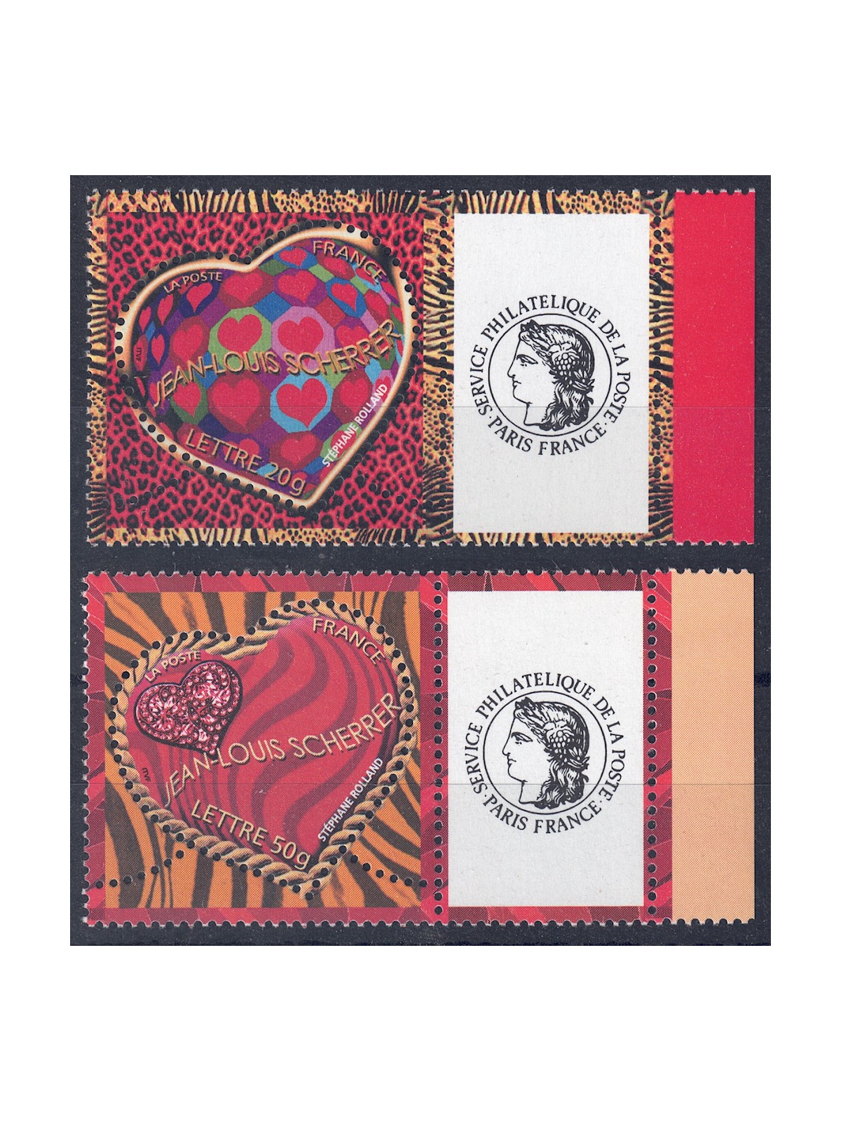 FRANCIA 2006 San Valentino (Jean-Louis Scherrer) da MF 2v MNH**