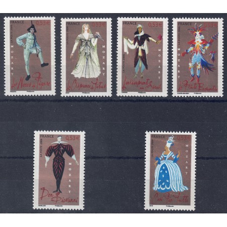 FRANCIA 2006 Wolfgang Amadeus Mozart 6v MNH**
