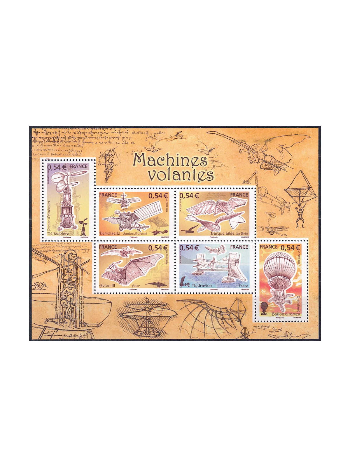 FRANCIA 2006 Le Macchine Volanti BF MNH**