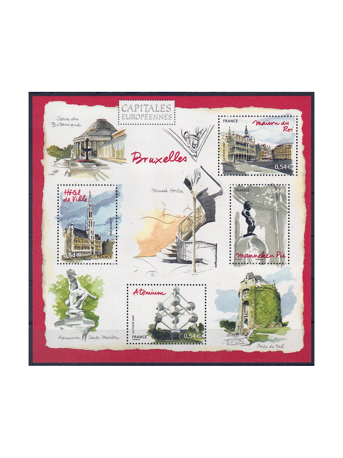 FRANCIA 2007 Capitali Europee (Bruxelles) BF MNH**