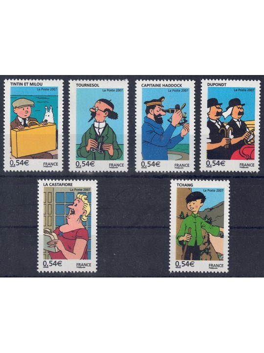 FRANCE 2007 Comics (Tintin and Milou) 6v MNH**