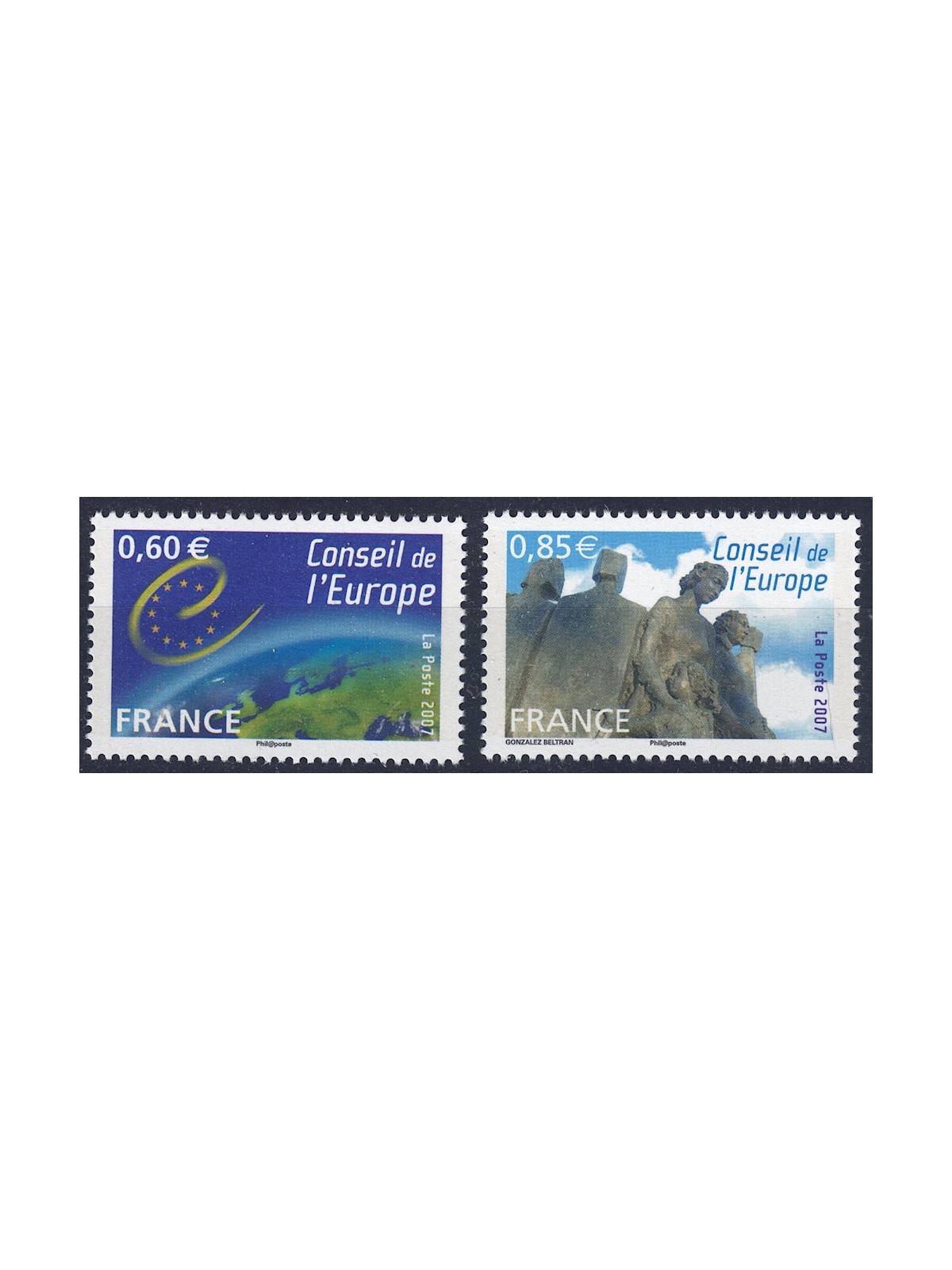 FRANCE 2007 Service (Council of Europe) 2v MNH**
