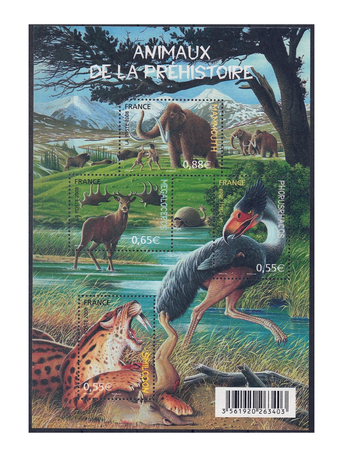 FRANCIA 2008 Animali preistorici BF MNH**