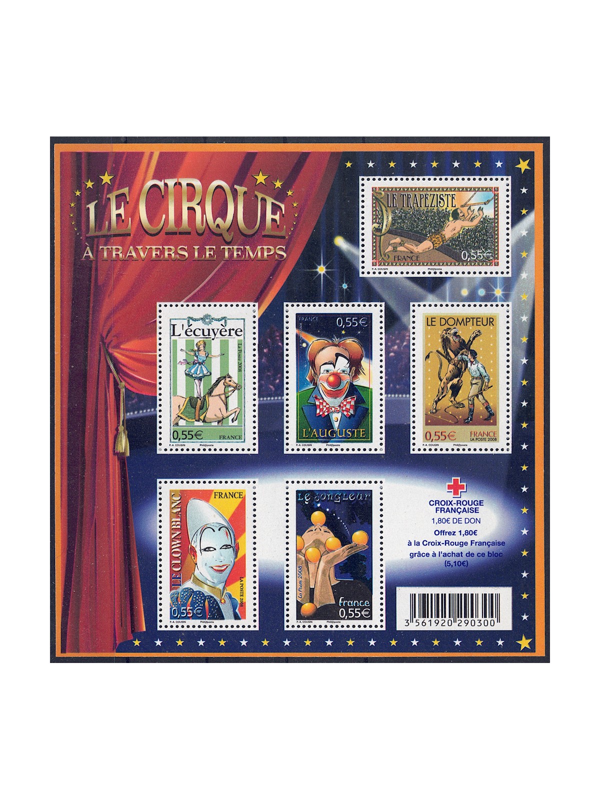 FRANCIA 2008 Croce Rossa (Il Circo) BF MNH**