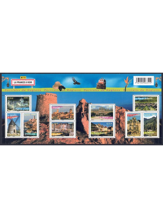 FRANCIA 2008 Ritratti di regioni francesi (11ª serie) BF MNH**