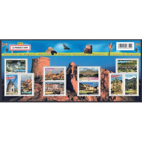 FRANCIA 2008 Ritratti di regioni francesi (11ª serie) BF MNH**