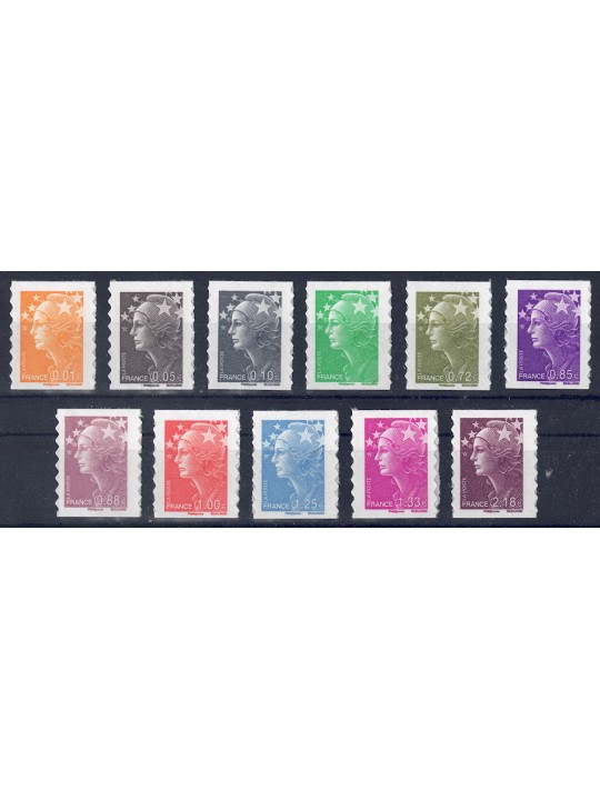 FRANCE 2008 Marianne and Europe (self-adhesive) 11v MNH**