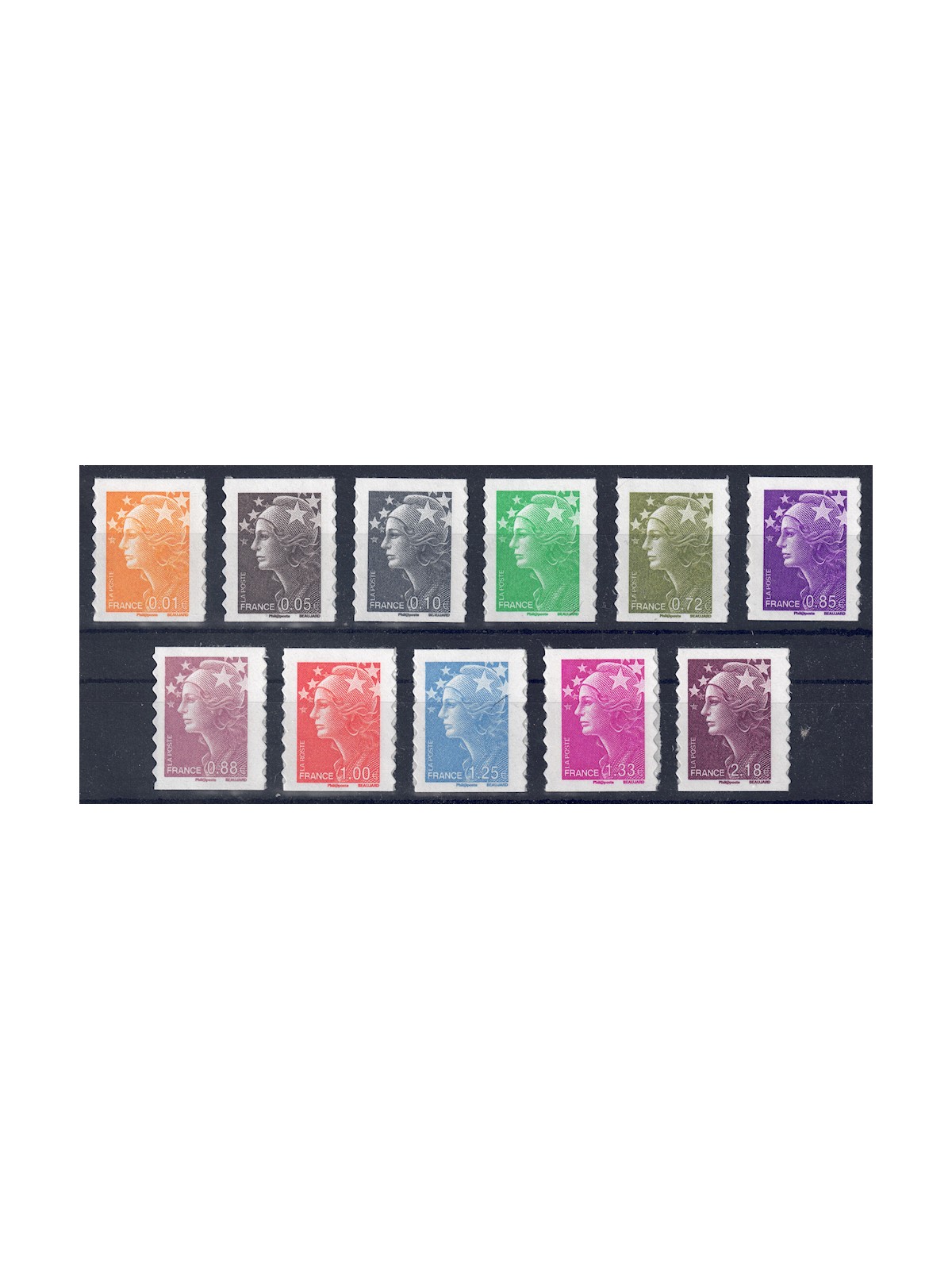 FRANCE 2008 Marianne and Europe (self-adhesive) 11v MNH**