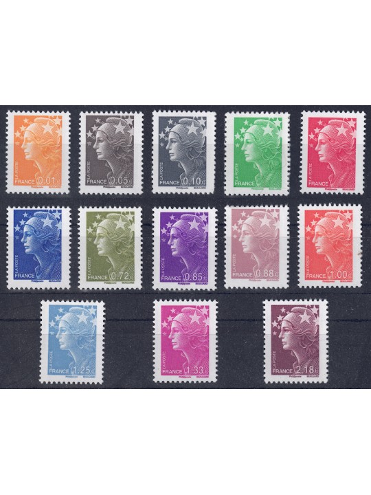 FRANCE 2008 Marianne and Europe 13v MNH**