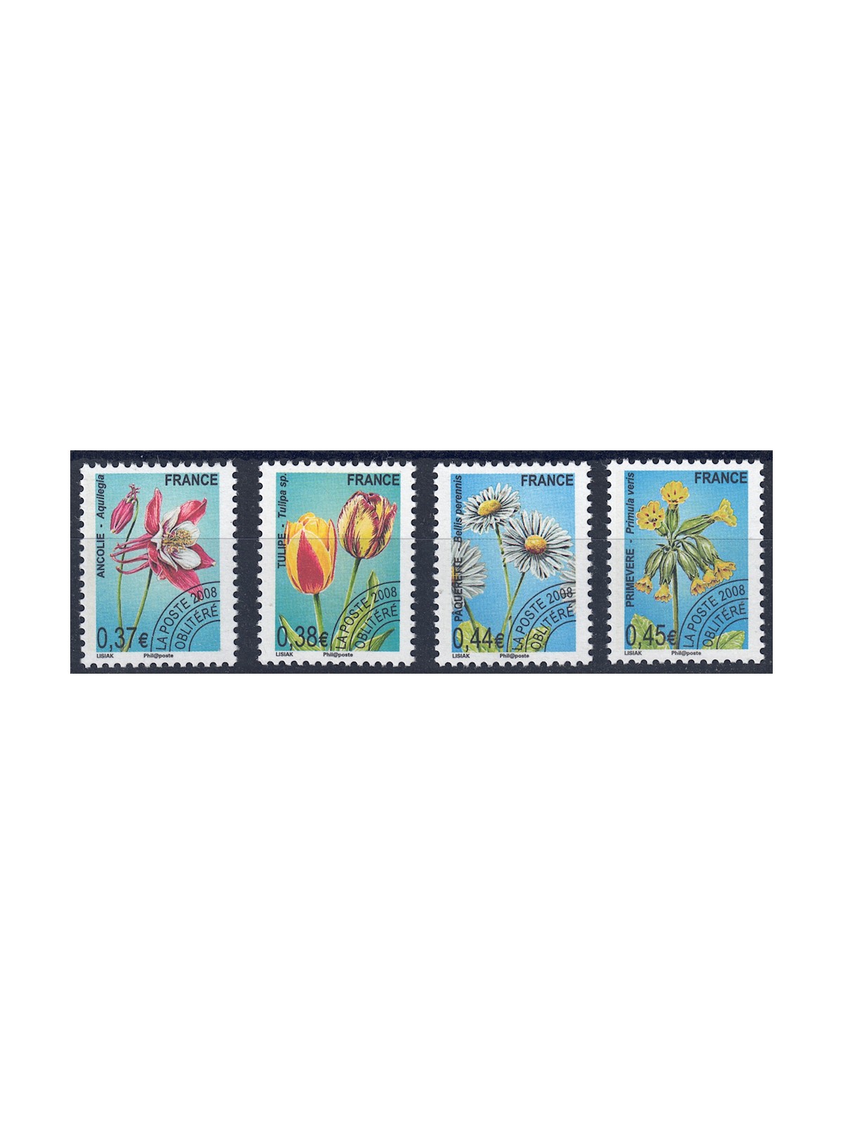 FRANCIA 2008 Preannullati (Fiori) 4v MNH**