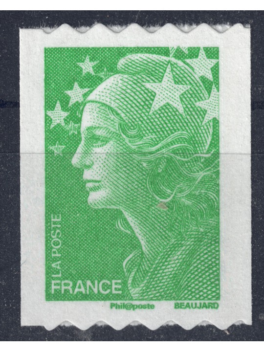FRANCE 2008 Marianne and Europe 50c green (s-a coil) MNH**