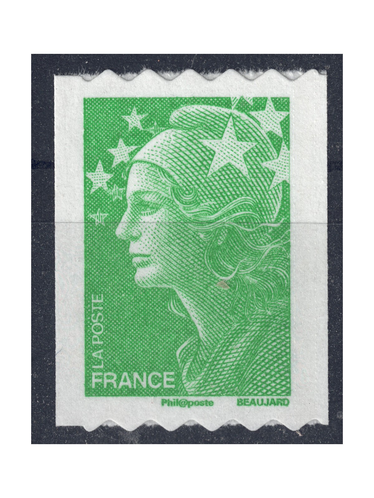 FRANCE 2008 Marianne and Europe 50c green (s-a coil) MNH**
