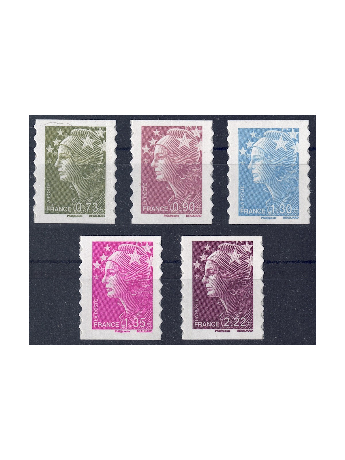 FRANCE 2009 Marianne and Europe 5v s-a MNH**