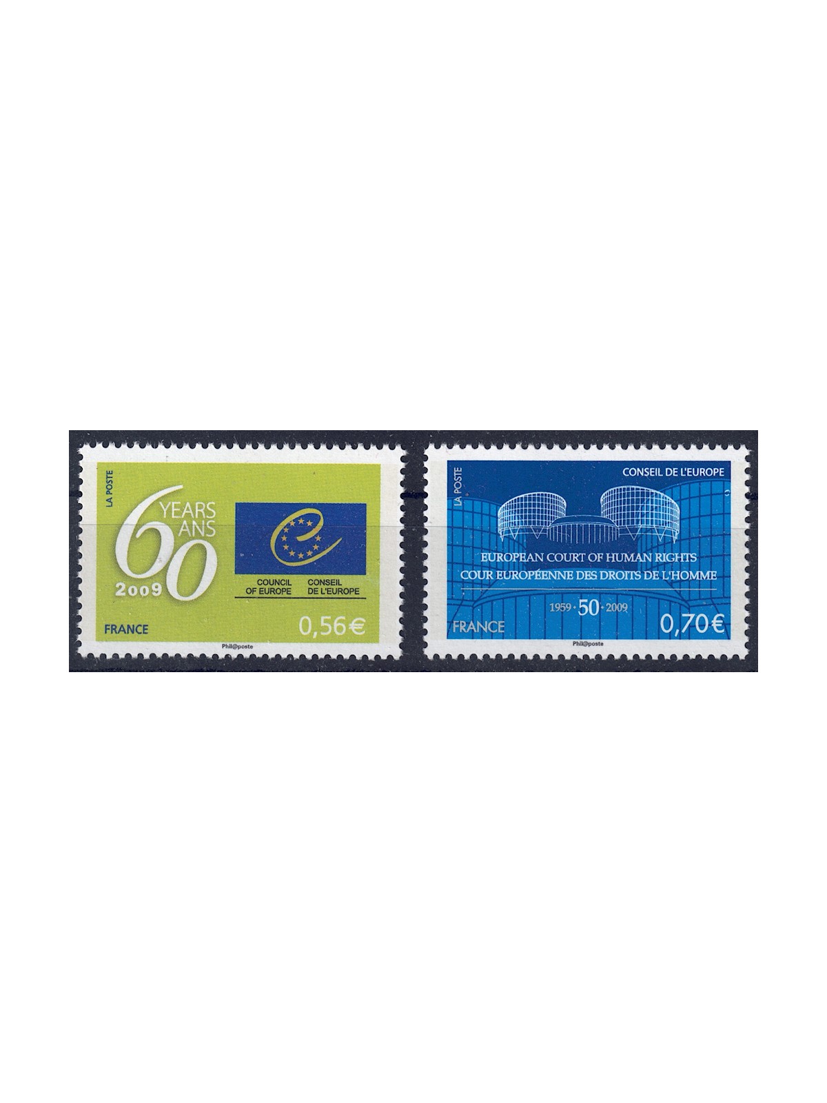 FRANCE 2009 Service (Council of Europe) 2v MNH**