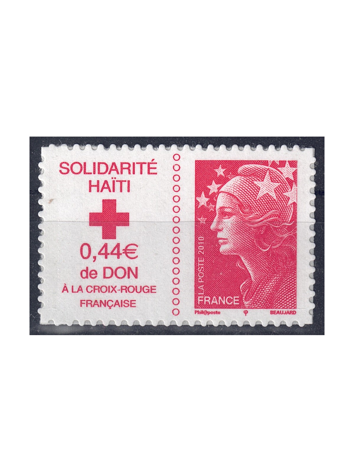 FRANCIA 2010 Solidarietà per Haiti (adesivo) MNH**