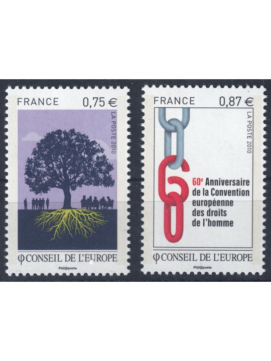 FRANCE 2010 Service (Council of Europe) 2v MNH**