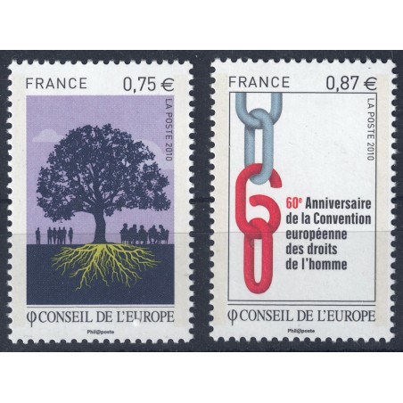 FRANCE 2010 Service (Council of Europe) 2v MNH**