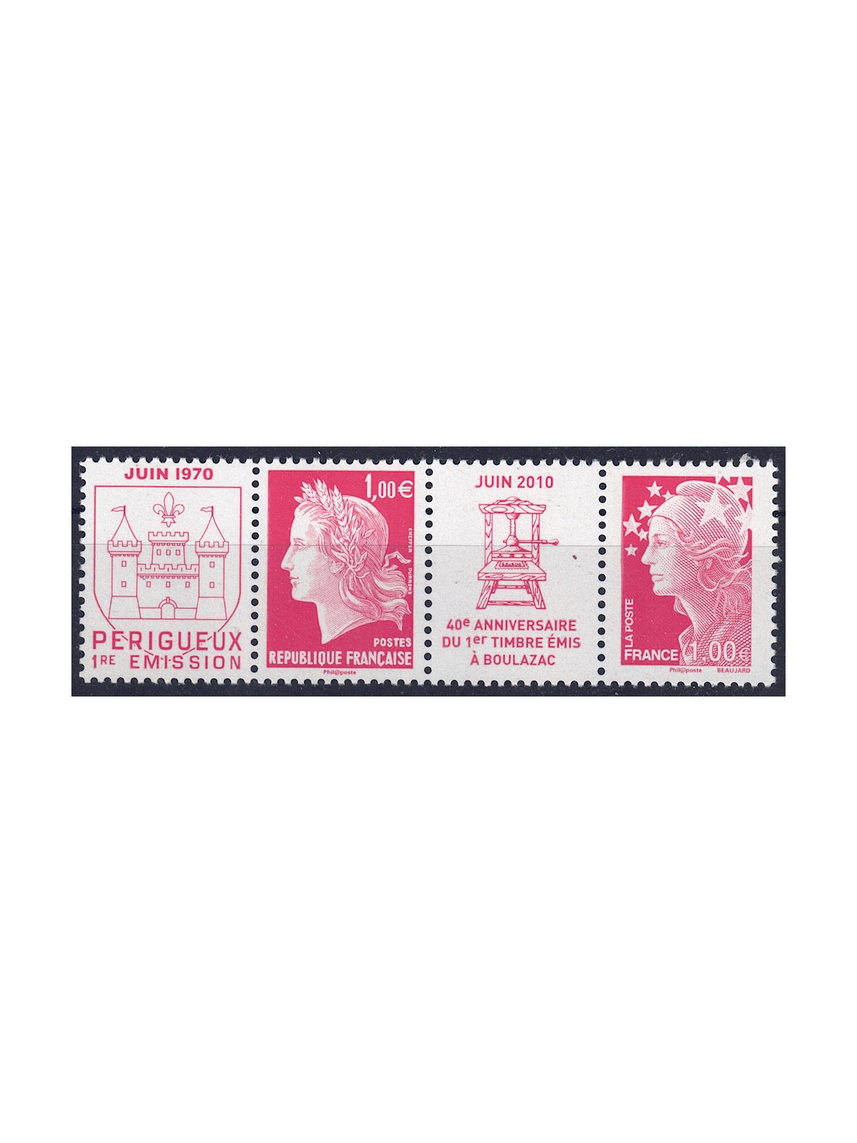 FRANCE 2010 Marianne (letterpress printing) 2v MNH**