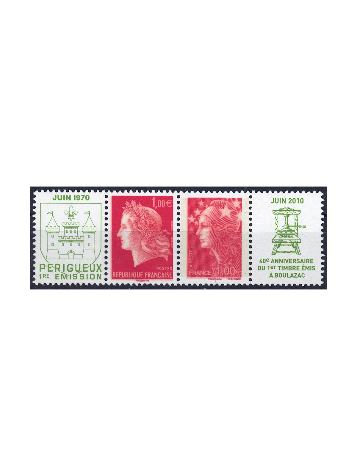 FRANCIA 2010 Marianna (stampa serigrafica) 2v MNH**