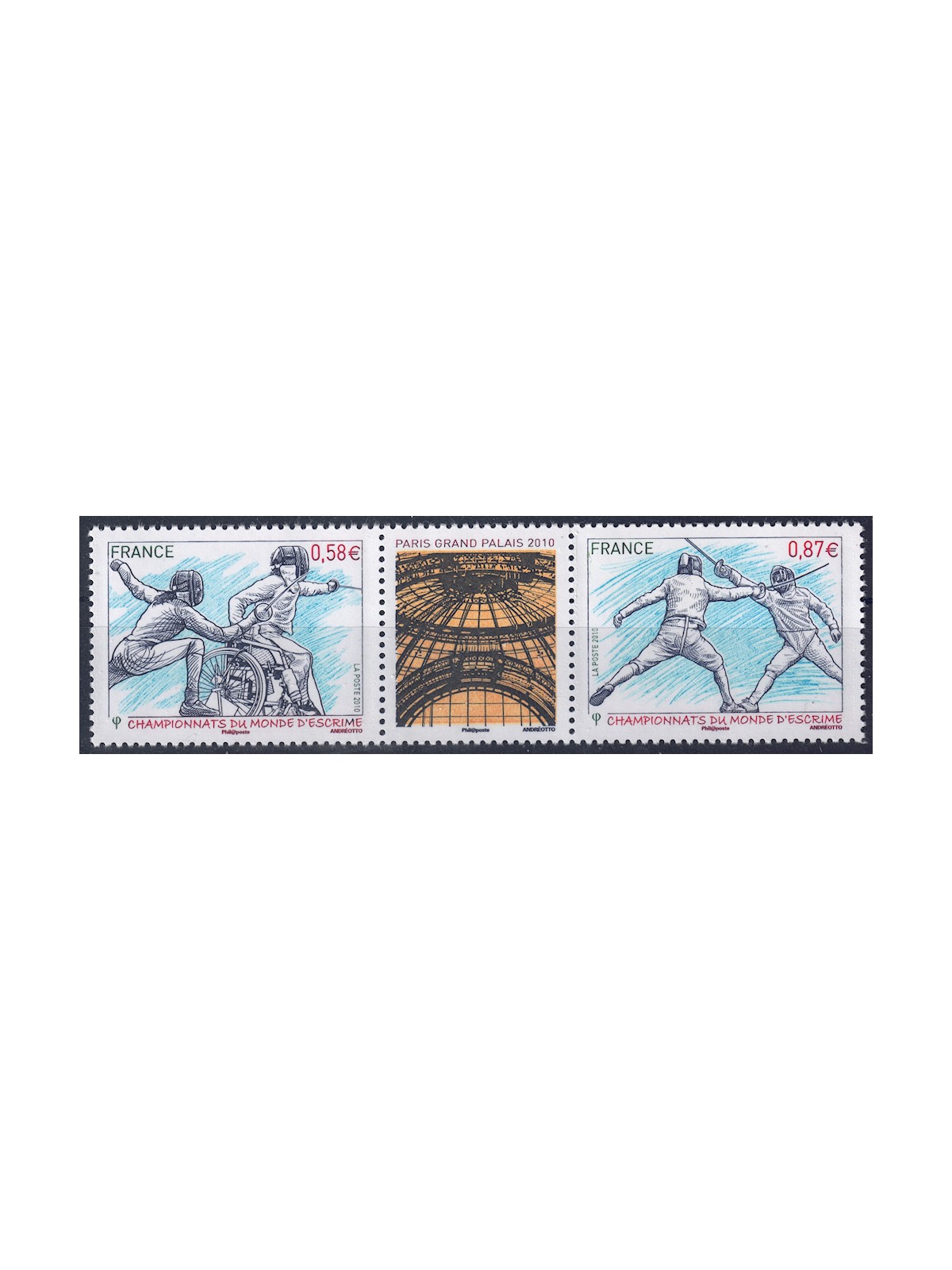FRANCIA 2010 Campionati di Scherma 2v MNH**