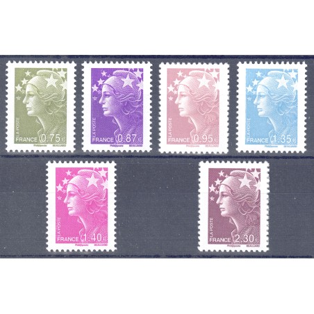 FRANCE 2010 Marianne and Europe 6v MNH**