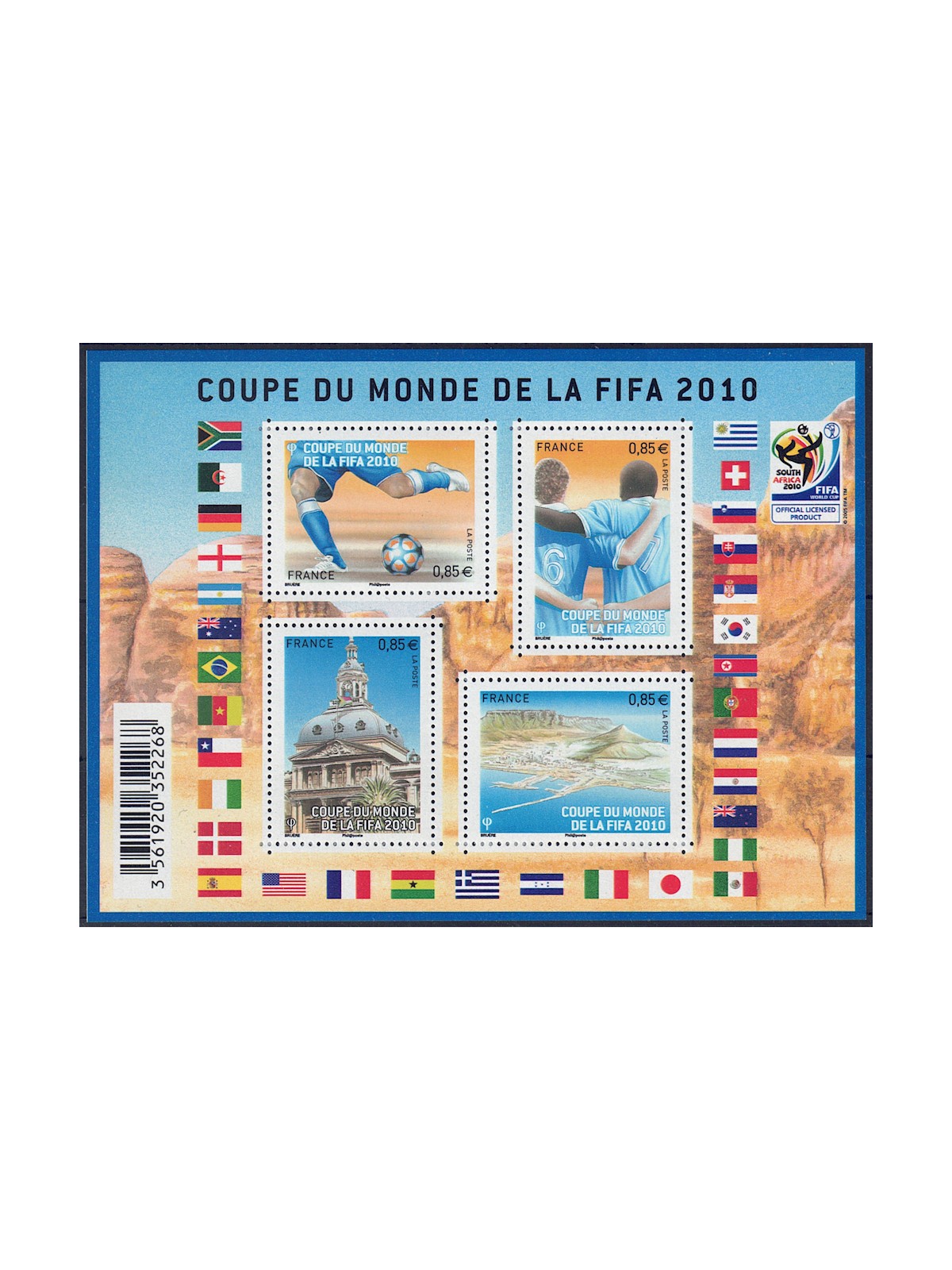 FRANCIA 2010 Mondiale di calcio BF MNH**