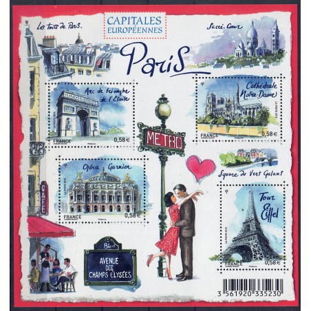 FRANCIA 2010 Capitali europee (Parigi) BF MNH**