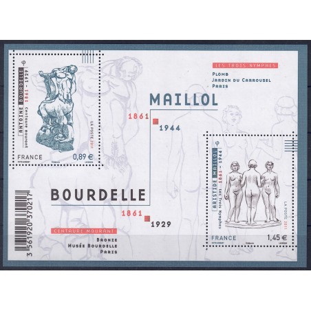 FRANCE 2011 Art (Bourdelle and Maillol) s/s MNH**
