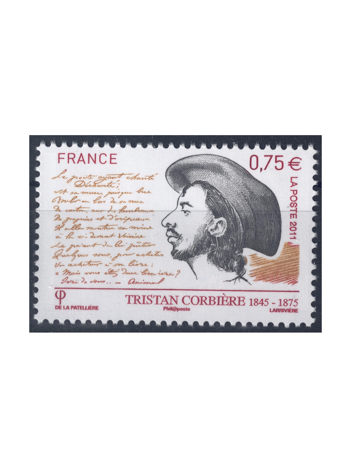 FRANCIA 2011 Tristan Corbière MNH**