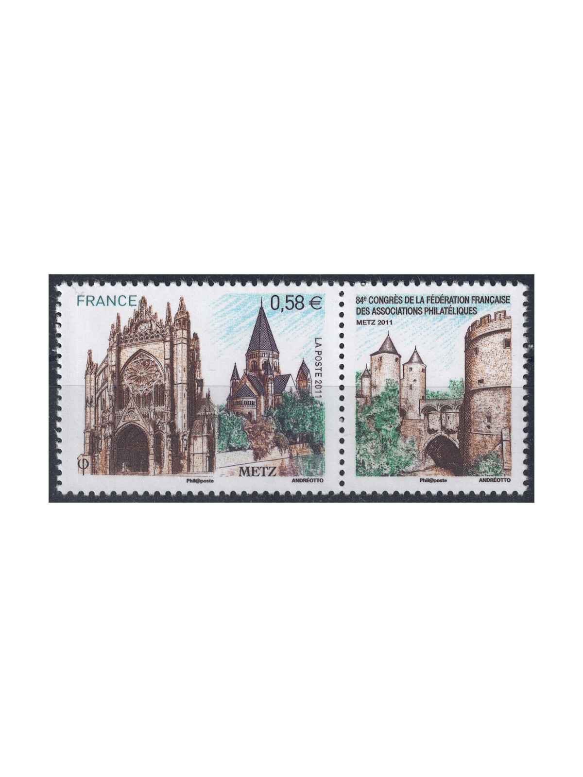 FRANCIA 2011 Società Filateliche Francesi (Metz) MNH**