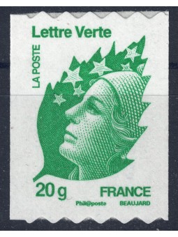 FRANCE 2011 Marianne and green leaf (57c s-a coil) MNH**