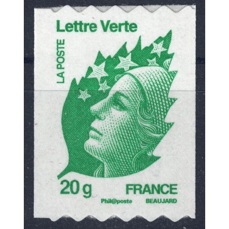 FRANCE 2011 Marianne and green leaf (57c s-a coil) MNH**