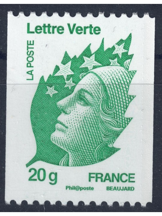 FRANCIA 2011 Marianna e foglia verde (57c da rotolo) MNH**