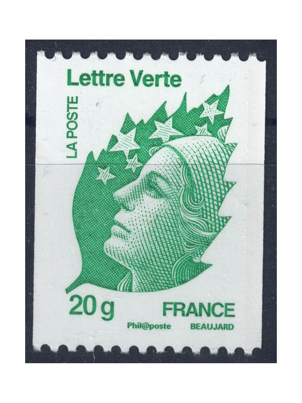FRANCE 2011 Marianne and green leaf (57c coil) MNH**