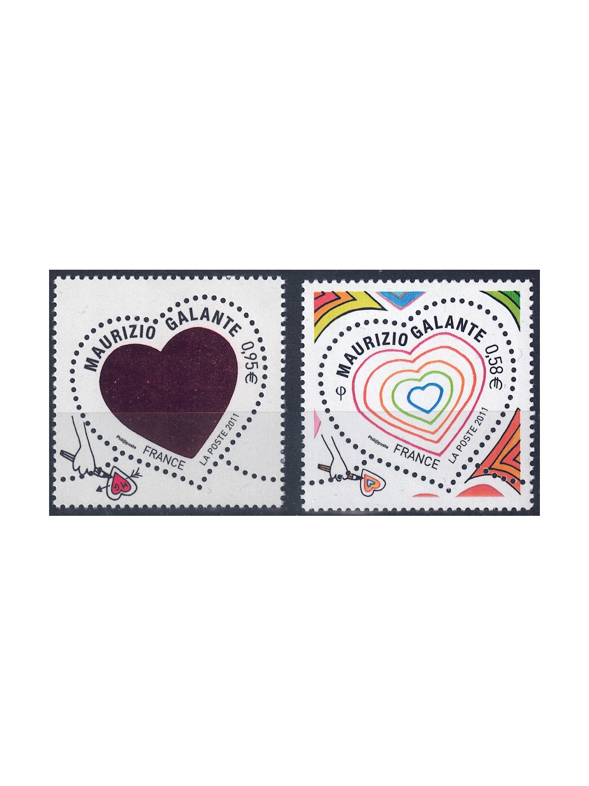 FRANCIA 2011 San Valentino (Maurizio Galante) 2v MNH**