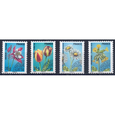 FRANCE 2011 Pre-cancelled (Flowers) 4v MNH**