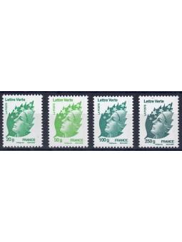FRANCE 2011 Marianne and green leaf 4v MNH**