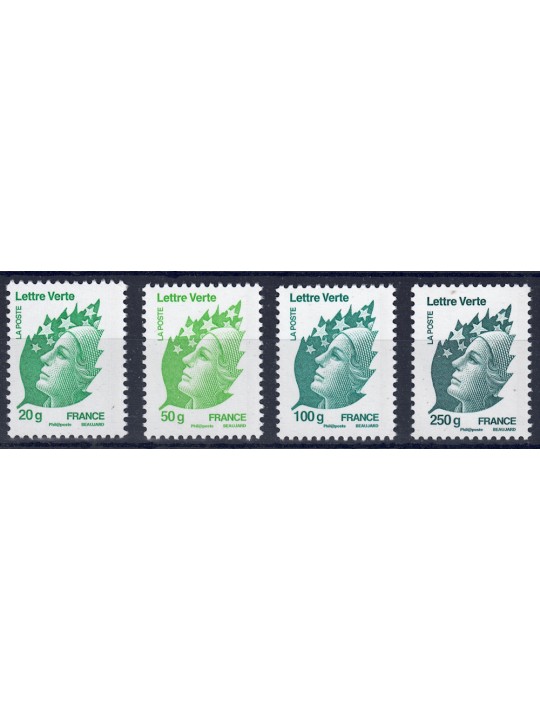FRANCE 2011 Marianne and green leaf 4v MNH**