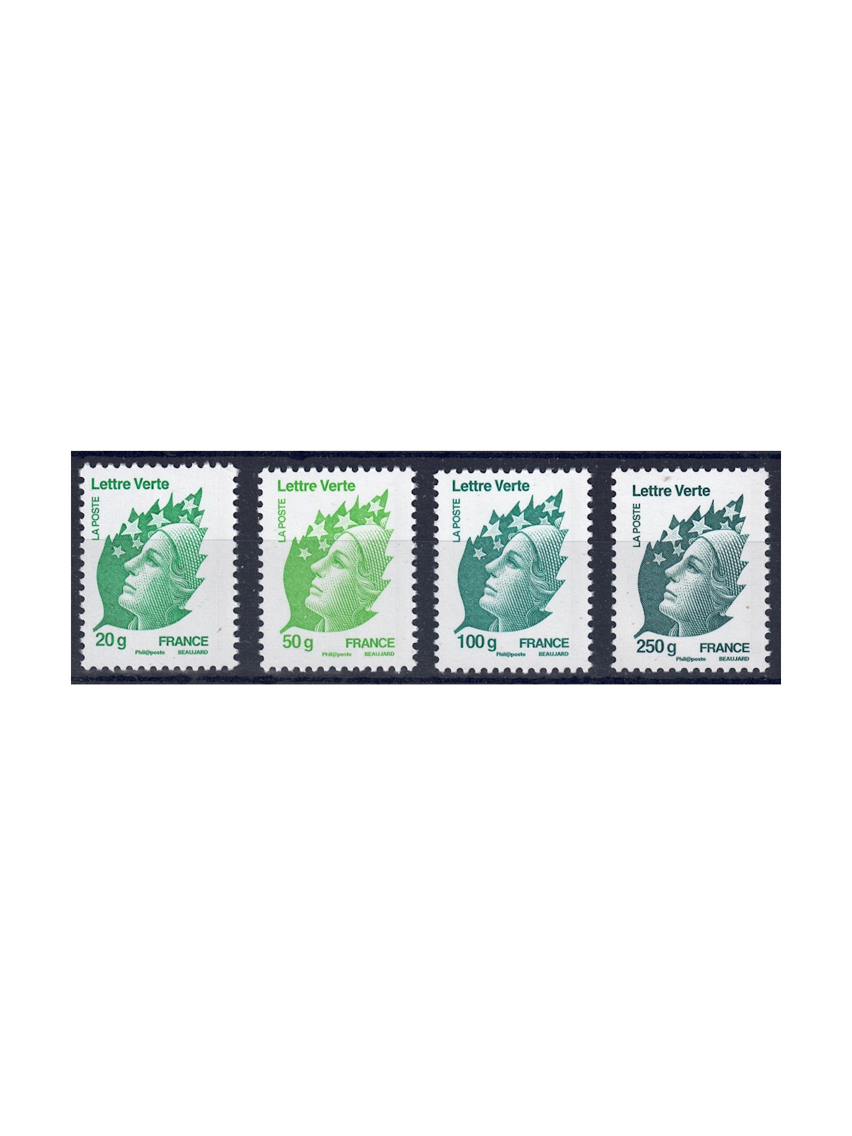 FRANCE 2011 Marianne and green leaf 4v MNH**