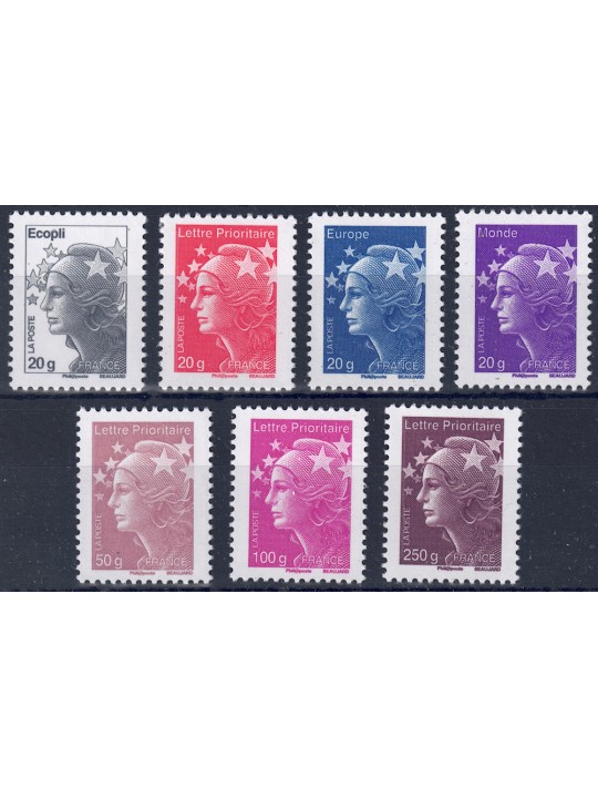 FRANCE 2011 Marianne and Europe 7v MNH**