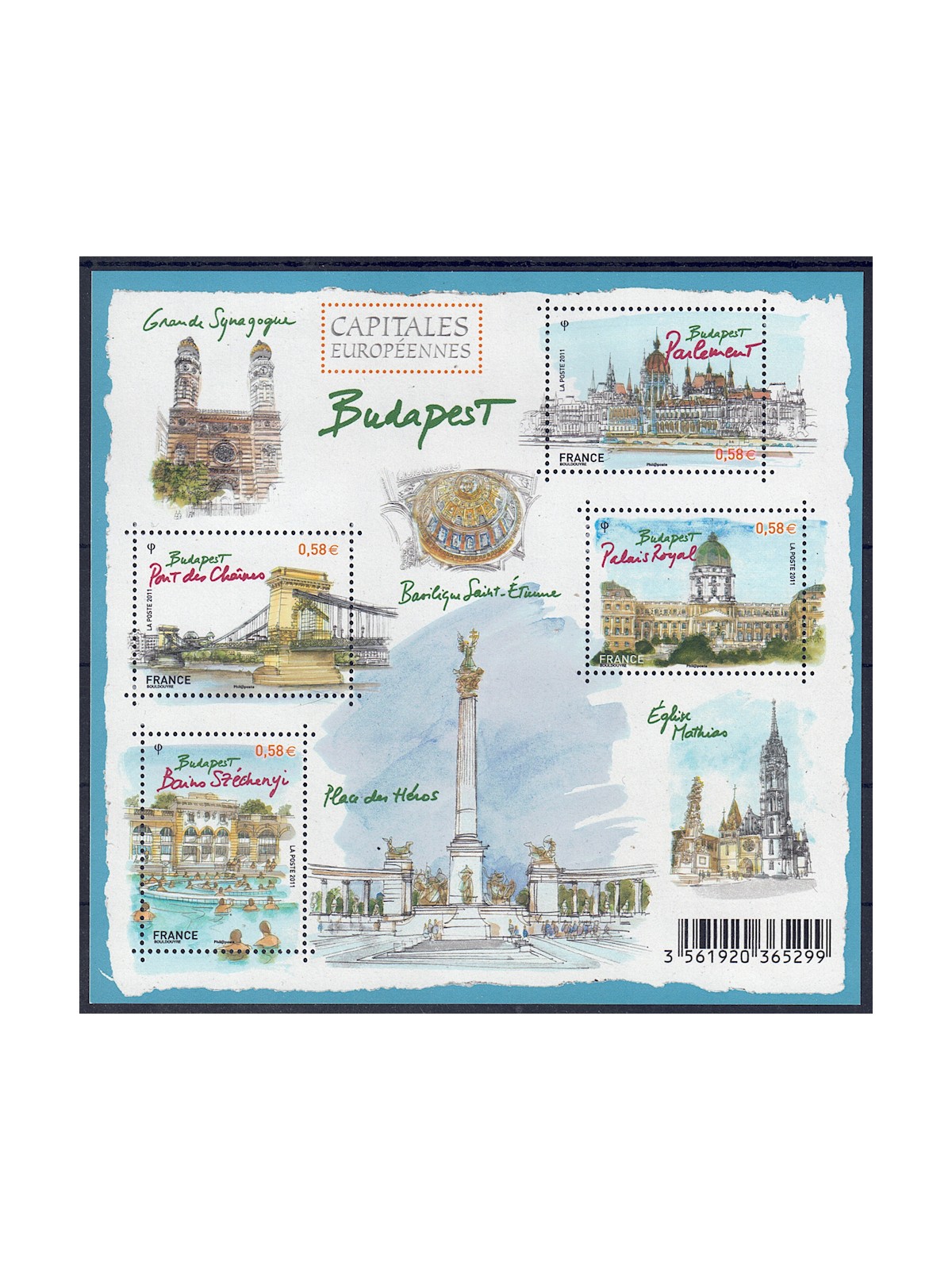 FRANCIA 2011 Capitali europee (Budapest) BF MNH**