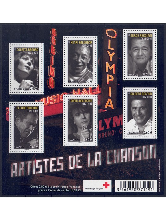 FRANCE 2011 Populair singers s/s MNH**